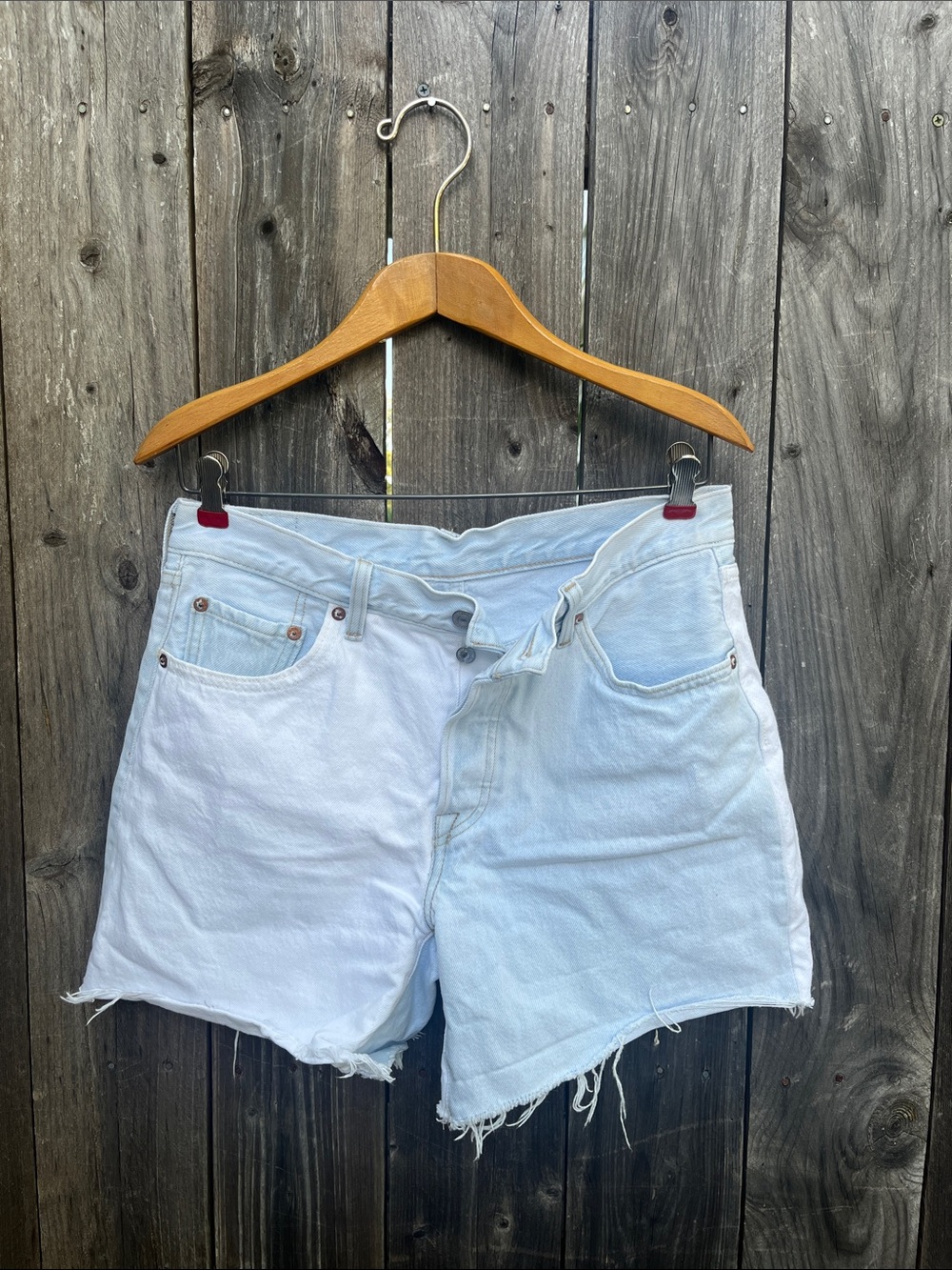 Levi’s 501 Women's Two-Tone Light Blue High-Rise Denim Shorts